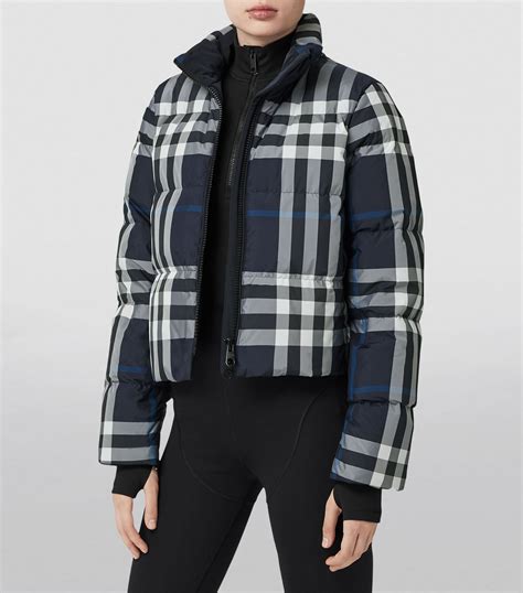 burberry brit down jacket sale|Burberry check cropped puffer jacket.